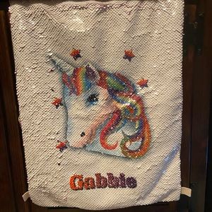 Drawstring Backpack Sequin Flip Unicorn Bag “Gabbie” on Bag